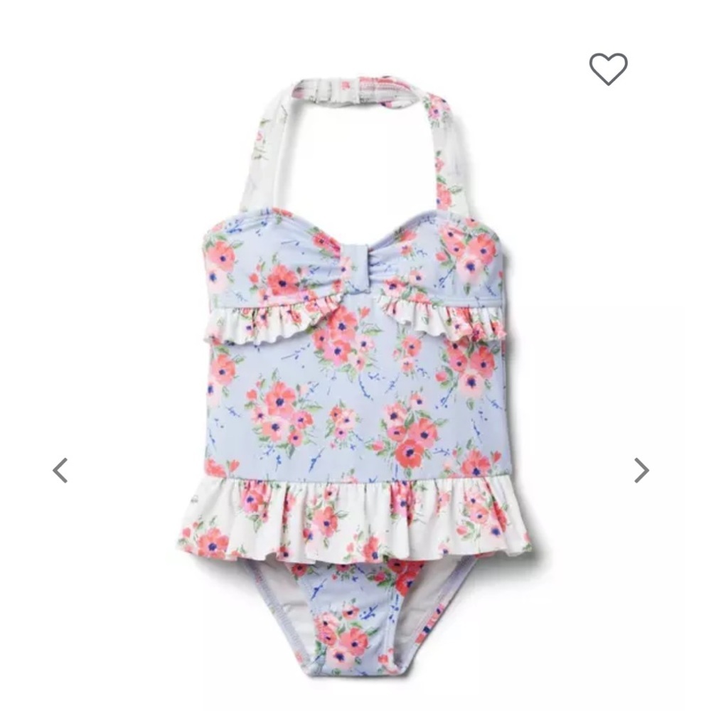 • Janie and Jack • Girls Floral Ruffle One Piece Swimsuit
Pink and Purple 2T